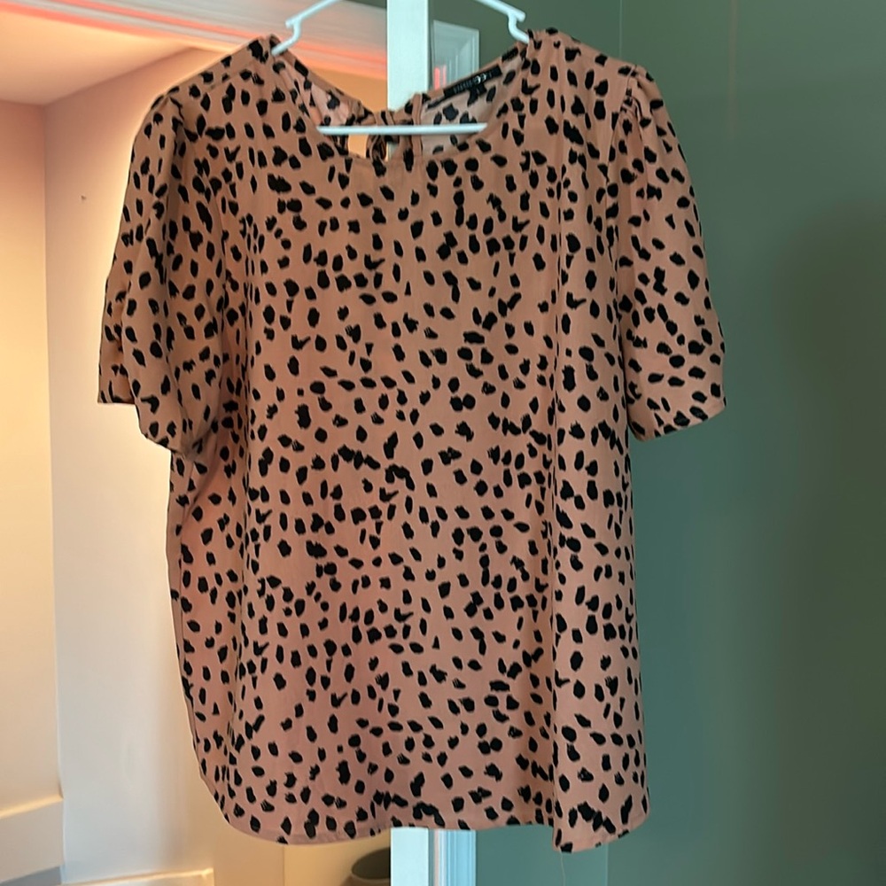 Rose Animal Print Top